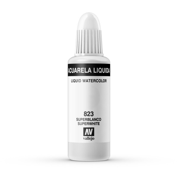 Vallejo Flüssige Wasserfarbe 32ml Nummer 823 Farbe Super Weiß