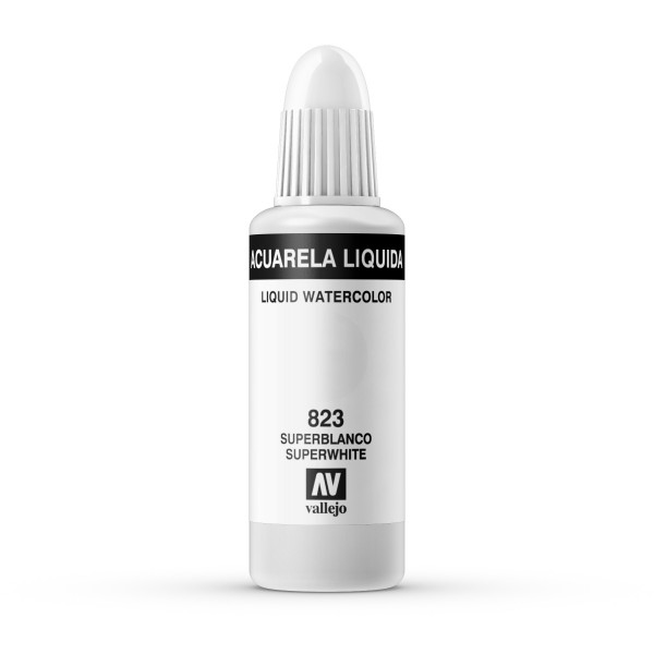 Vallejo Liquid Watercolor 32ml Number 823 Color Super White