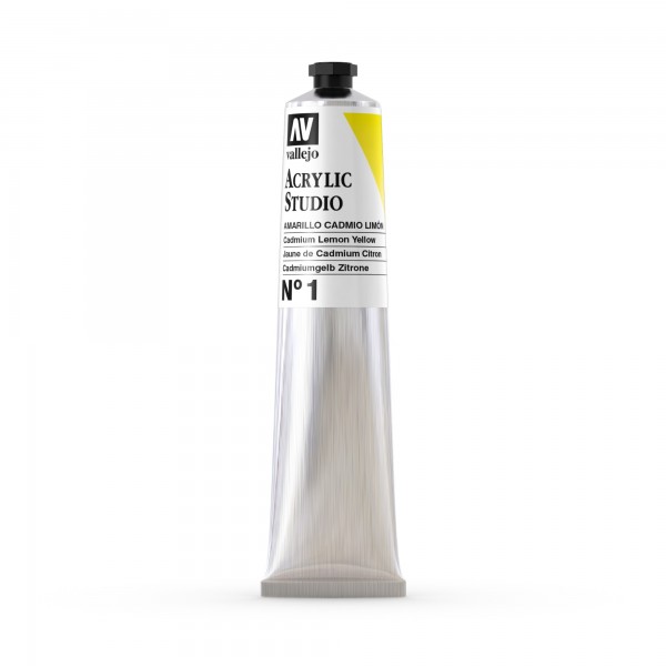 Acrilyc Studio Vallejo Tube 58ml Number 1 Color Cadmium Yellow Lemon