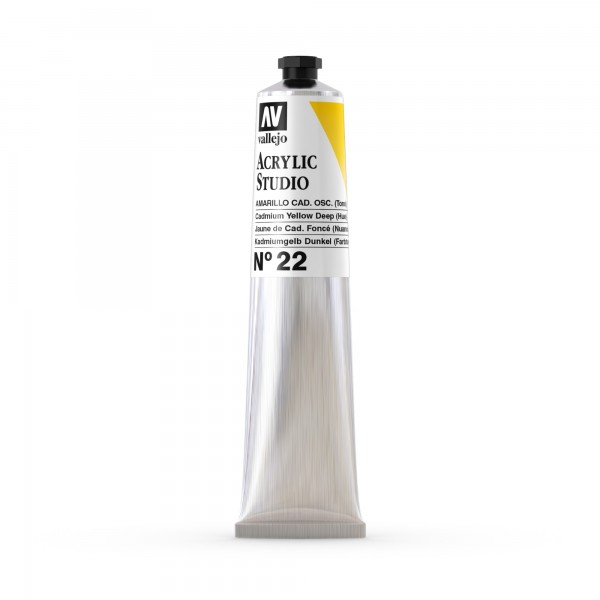 Acrylic Studio Vallejo Tube 58ml Anzahl 22 Farbe Dunkel Kadmiumgelb