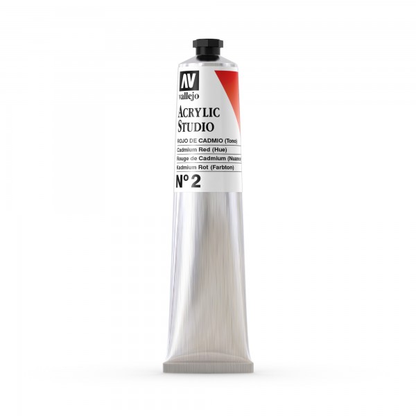 Acrylic Studio Vallejo Tube 58ml Number 2 Color Cadmium Red