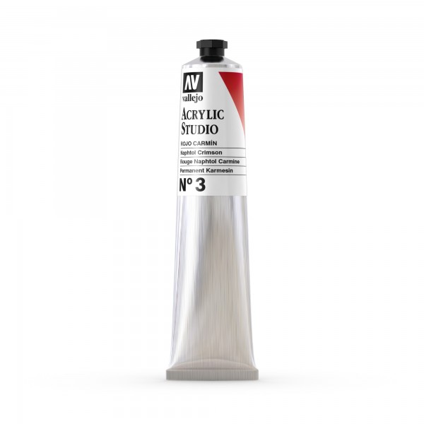 Acrylic Studio Vallejo Tube 58ml Anzahl 3 Farbe Karminrot