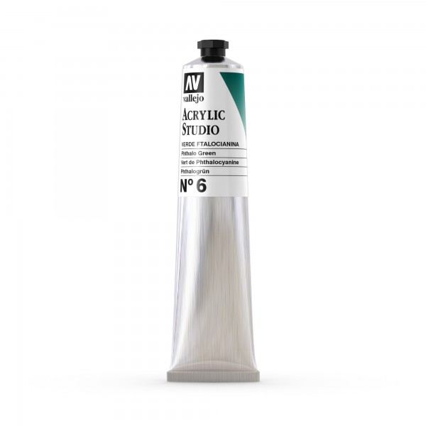 Acrylic Studio Vallejo Tube 58ml Number 6 Color Phthalo Green