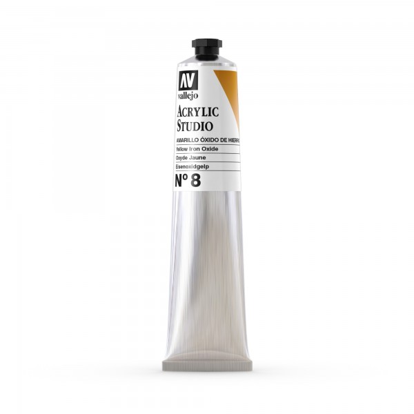 Acrylic Studio Vallejo Tube 58ml Number 8 Color Iron Oxide Yellow