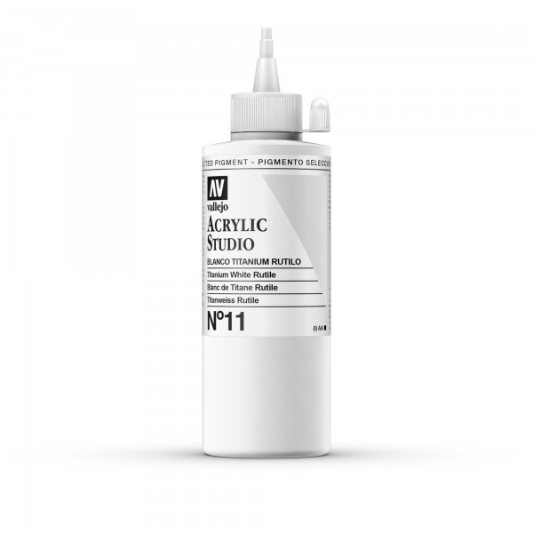 Acrylic Studio Vallejo 200ml Number 11 Color Titanium White