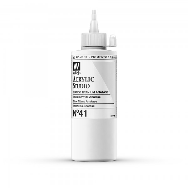 Acrylic Studio Vallejo 200ml Number 41 Color Titanium White Anatase