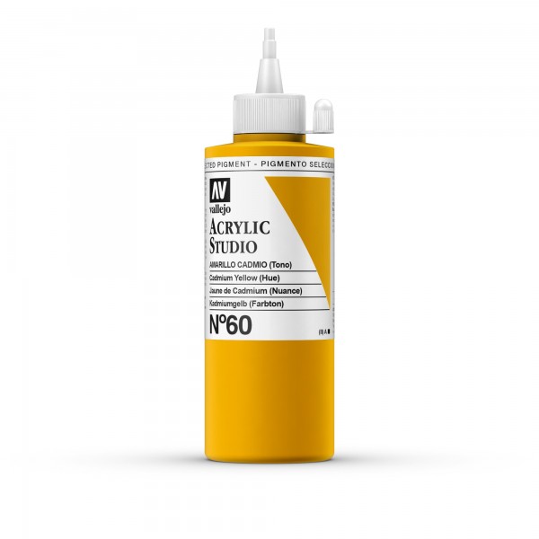 Acrylic Studio Vallejo 200ml Número 60 Color Amarillo Cadmio