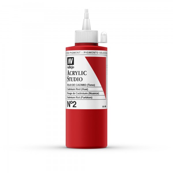 Acrylic Studio Vallejo 200ml Number 2 Color Cadmium Red