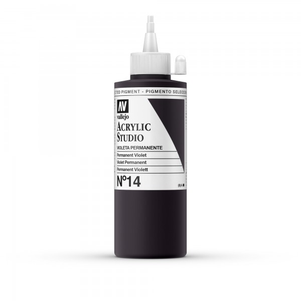 Acrylic Studio Vallejo 200ml Anzahl 14 Farbe Permanent Violet