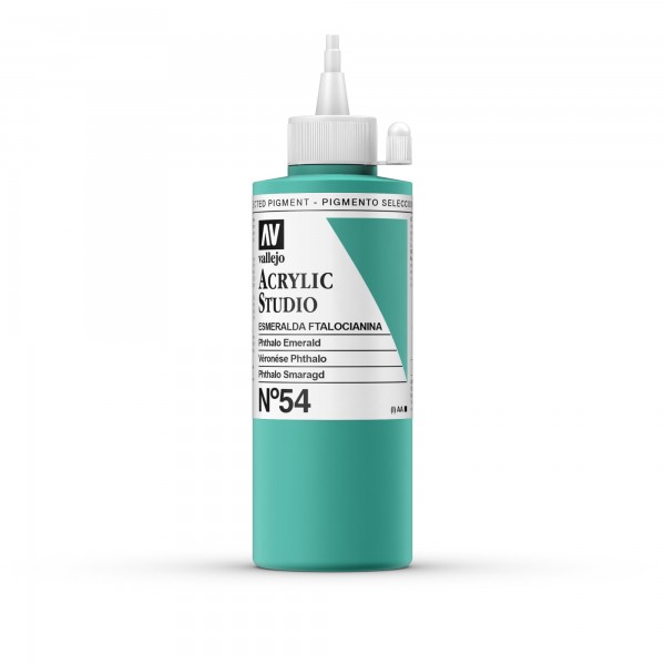 Acrylic Studio Vallejo 200ml Number 54 Color Phthalo Emerald