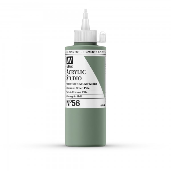 Acrylic Studio Vallejo 200ml Número 56 Color Verde Cromo Pálido