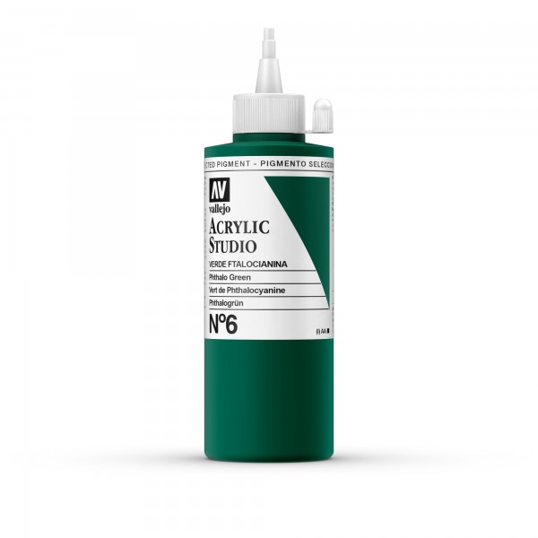 Acrylic Studio Vallejo 200ml Anzahl 6 Farbe Phthalo Green