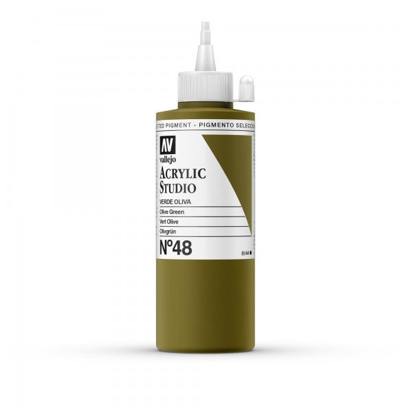 Acrylic Studio Vallejo 200ml Number 48 Color Olive Green