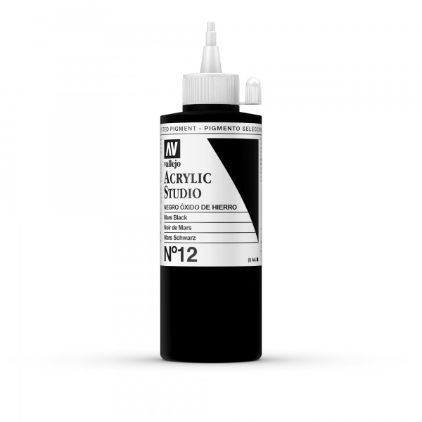 Acrylic Studio Vallejo 200ml Anzahl 12 Farbe Eisenoxid Schwarz