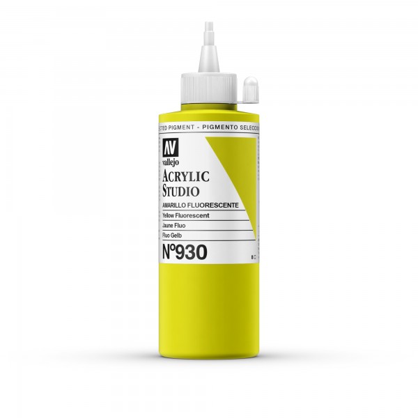 Acrylic Studio Vallejo 200ml Number 930 Color Fluorescent Yellow