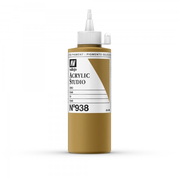 Acrylic Studio Vallejo 200ml Number 938 Color Gold