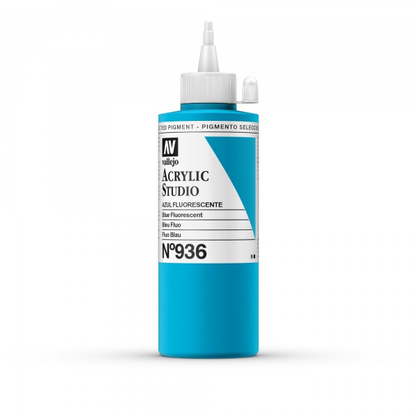 Acrylic Studio Vallejo 200ml Number 936 Color Fluorescent Blue