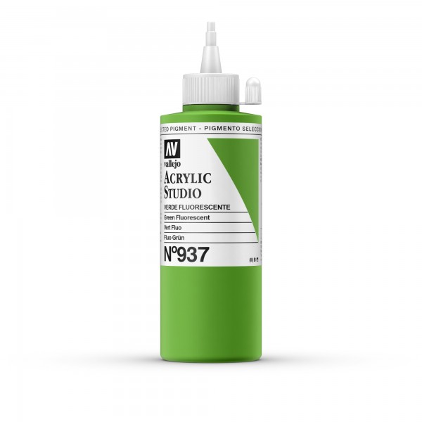 Acrylic Studio Vallejo 200ml Número 937 Color Verde Fluorescente