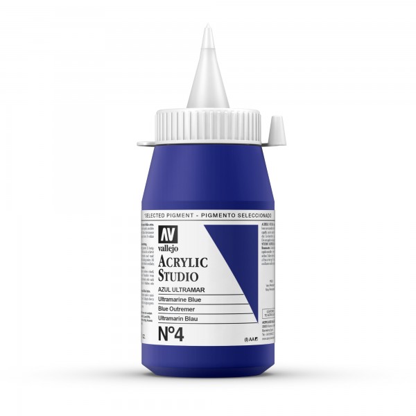 Acrylic Studio Vallejo 500ml Número 4 Color Azul Ultramar