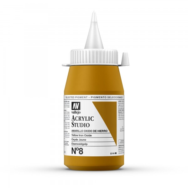 Acrylic Studio Vallejo 500ml Number 8 Color Iron Oxide Yellow