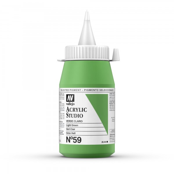 Acrylic Studio Vallejo 500ml Número 59 Color Verde Claro