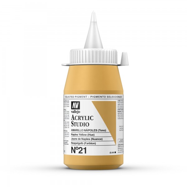 Acrylic Studio Vallejo 500ml Number 21 Color Naples Yellow