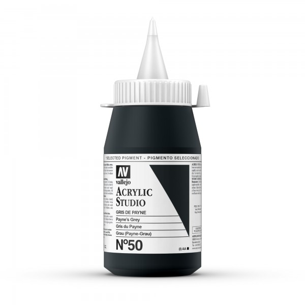 Acrylic Studio Vallejo 500ml Número 50 Color Gris Payne