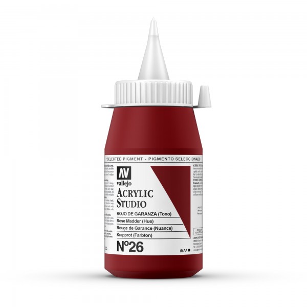 Acryl Studio Vallejo 500ml Anzahl 26 Farbe Granatrot