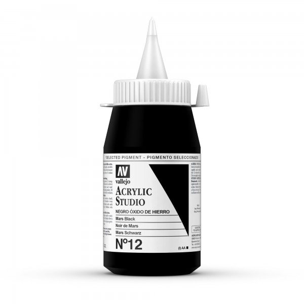 Acrylic Studio Vallejo 500ml Anzahl 12 Farbe Eisenoxid Schwarz