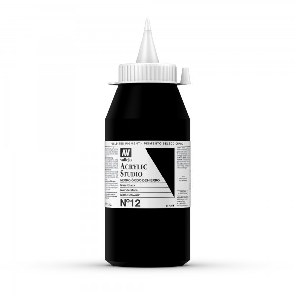 Acrylic Studio Vallejo 1L Número 12 Color Negro Óxido de Hierro