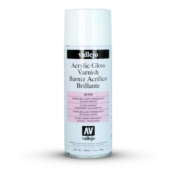 Vallejo Barniz acrílico Brillante Spray 28 530 400ml