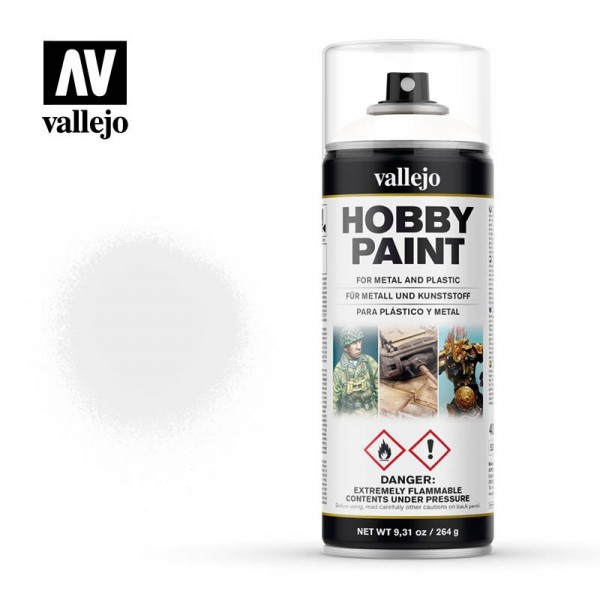 Vallejo Weißer Primer für Metall und Kunststoff Spray Farbe Weiß 400ml