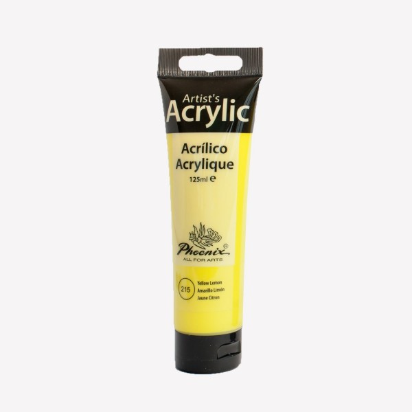 Acrylic Studio Phoenix Arts 125ml Number 215 Color Lemon Yellow