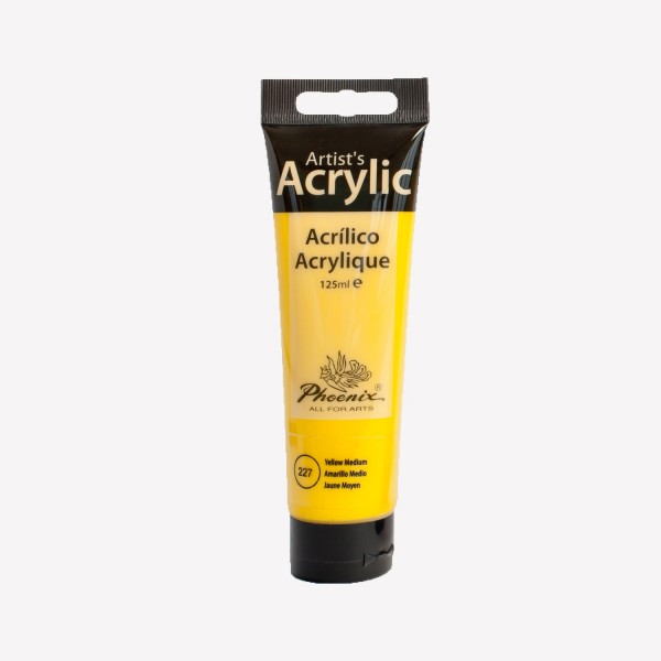 Acrylic Studio Phoenix Arts 125ml Number 227 Color Medium Yellow