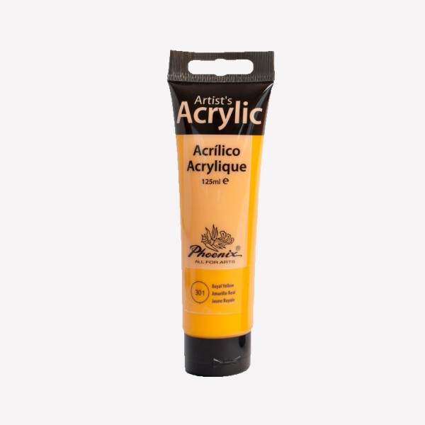 Acrylic Studio Phoenix Arts 125ml Number 301 Color Royal Yellow