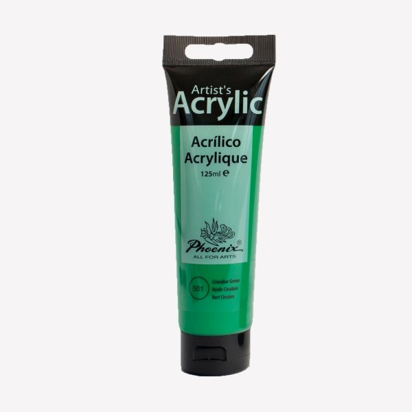 Acrílico Studio Phoenix Arts 125ml Número 501 Color Verde Cinabrio