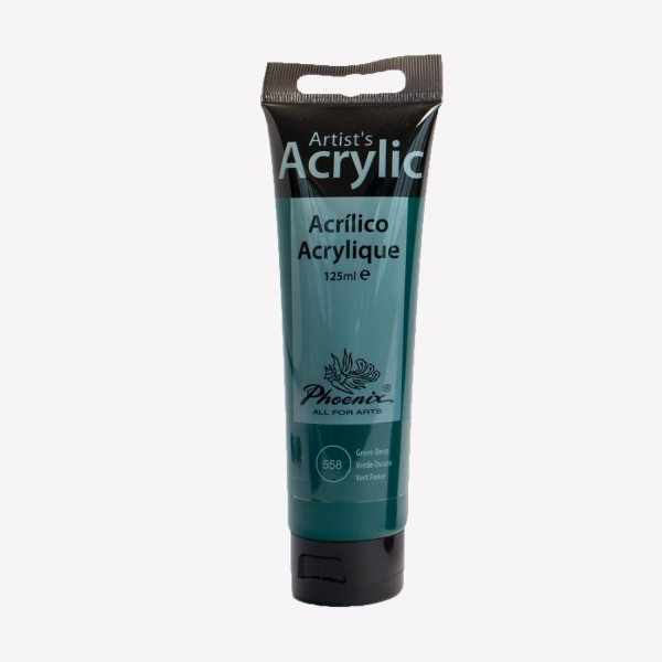 Acrylic Studio Phoenix Arts 125ml Number 558 Color Dark Green