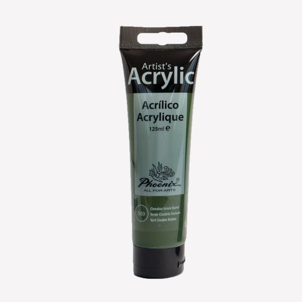 Acrylic Studio Phoenix Arts 125ml Number 569 Color Toasted Cinnabar Green