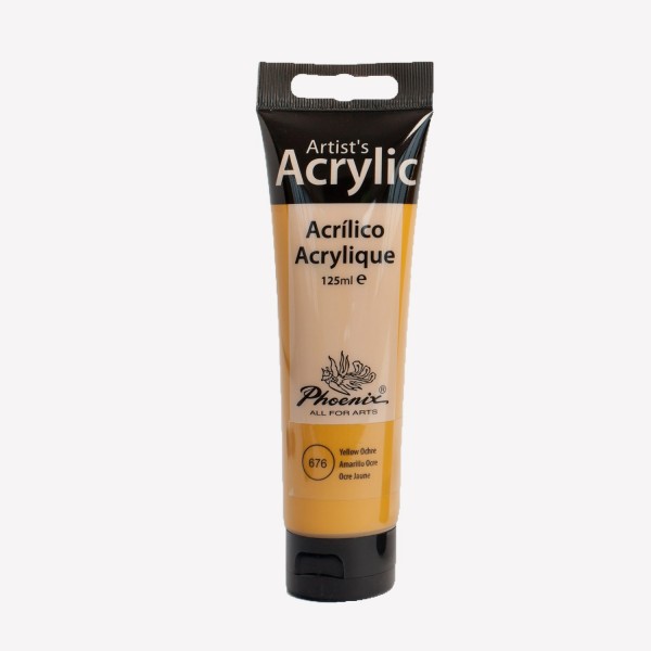 Acrílico Studio Phoenix Arts 125ml Número 676 Color Ocre Amarillo