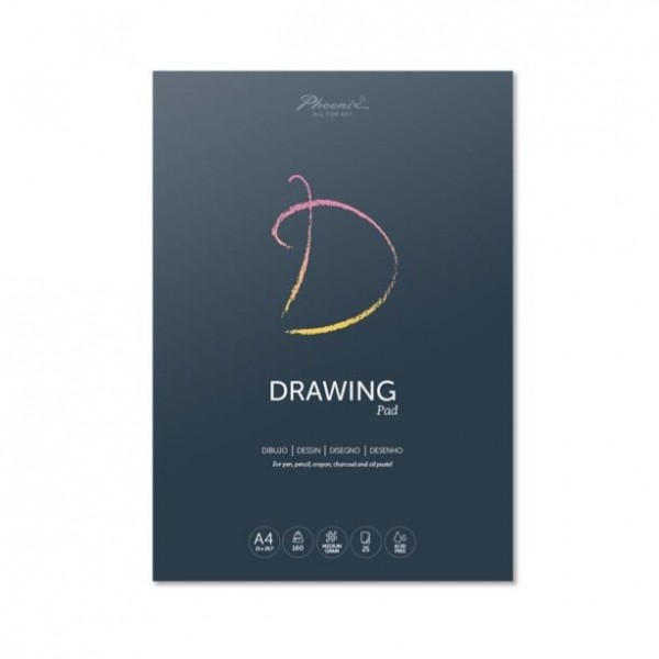 Phoenix Arts Bloc Drawing Pad Multitécnica 160gr- A4 25 Hojas Grano Medio