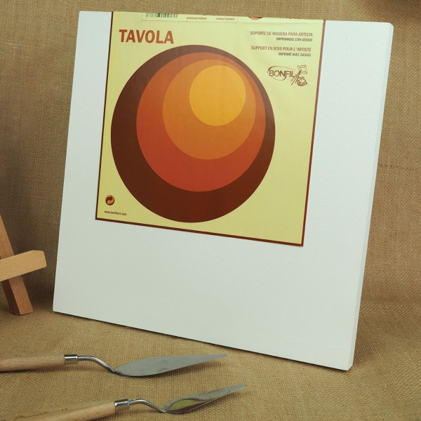 Tavola Leinwand aus Holz mit Gesso 20x20cm 3D-Keilrahmen