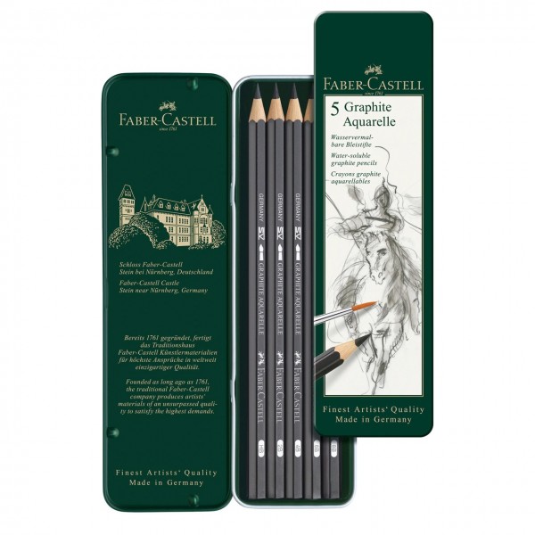 Faber Castell Caja de 5 grafitos acuarelables