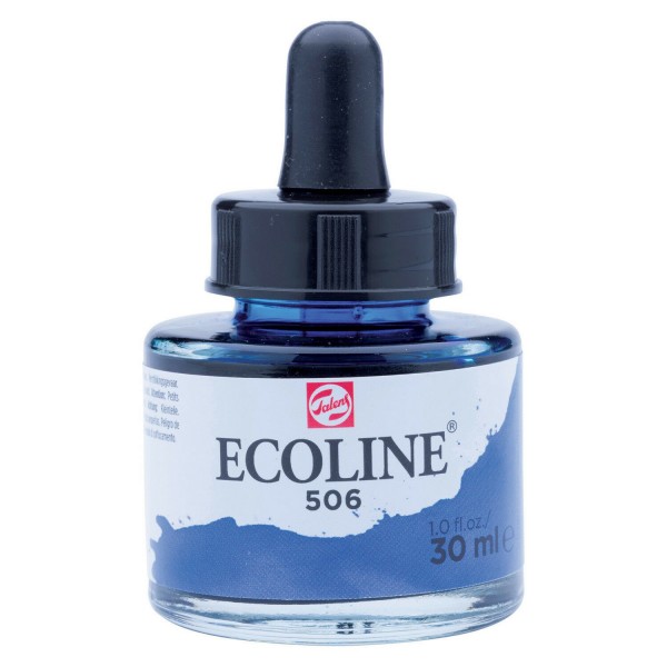 Acuarela Líquida Ecoline Talens Número 506 Color Azul Ultramar Oscuro 30ml