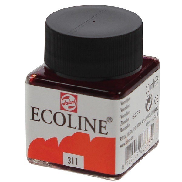 Ecoline Talens Flüssige Aquarellfarbe Nummer 311 Farbe Zinnoberrot 30ml