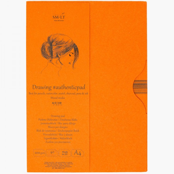Smlt Art Authenticpad drawing pad in case 220gr A4 40 Sheets