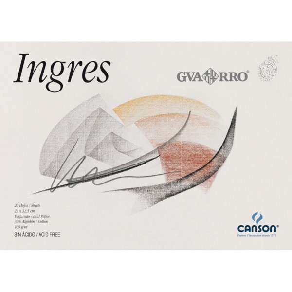 Canson Guarro Ingres Pad 108gr 23x32 5cm 20 Sheets laid paper
