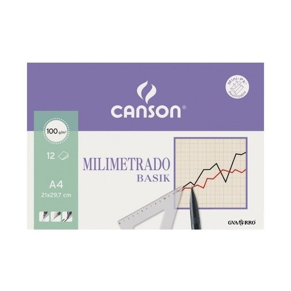 Canson Basik Graph Papers 100gr A4 12 Sheets