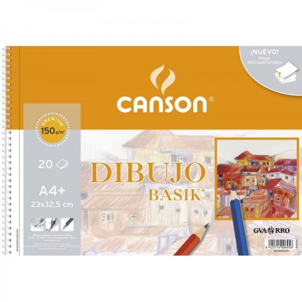 Canson Bloc Guarro Dibujo Basik 150gr A4 20 Hojas Hojas Mircoperforadas