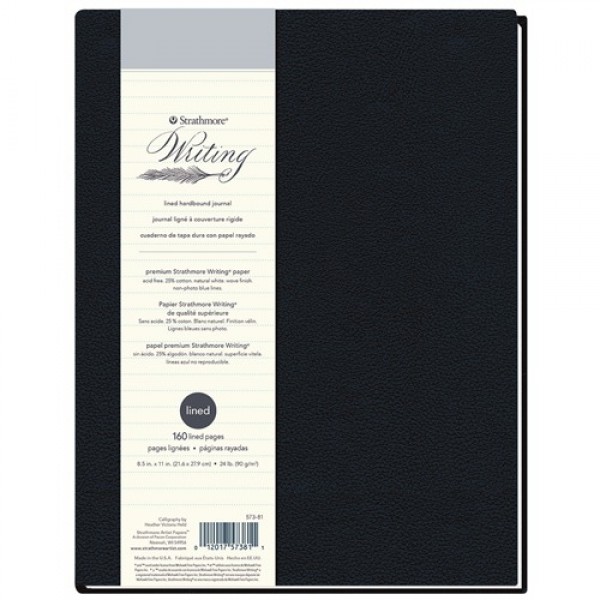 Strathmore Writing Pad Hard Cover Journal with lined paper 90g- 21 6x27 9cm- 160 Sheets