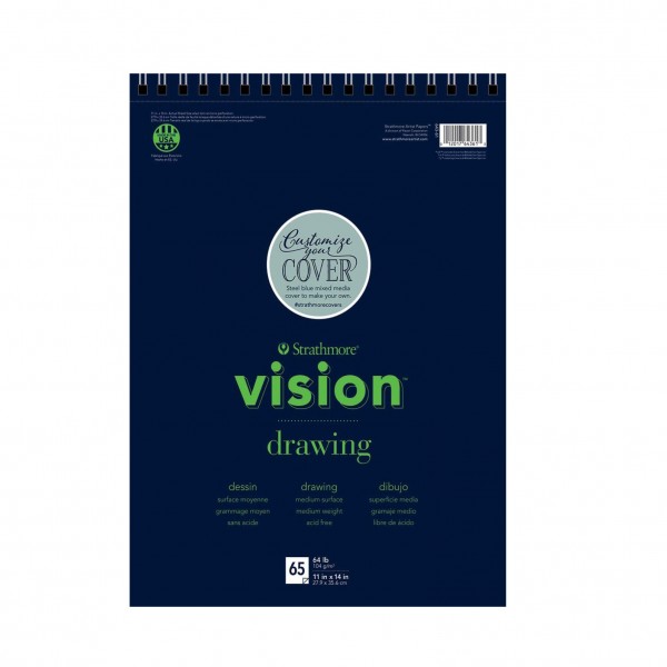 Strathmore Vision Drawing Pad 104gr 22 9x30 5cm 65 Sheets Medium Grain